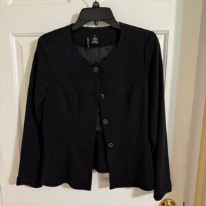 Aesthetic New Directions Black Suit Blazer - Minimalist Essential Career Jacket